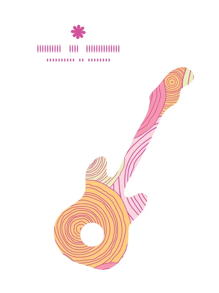 Vektorové doodle kruh textury kytara hudba silueta vzorem rám — Stockový vektor