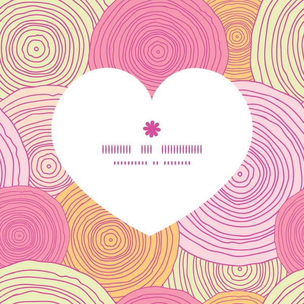 Διάνυσμα doodle κύκλο υφή καρδιά σιλουέτα μοτίβο πλαίσιο — Διανυσματικό Αρχείο