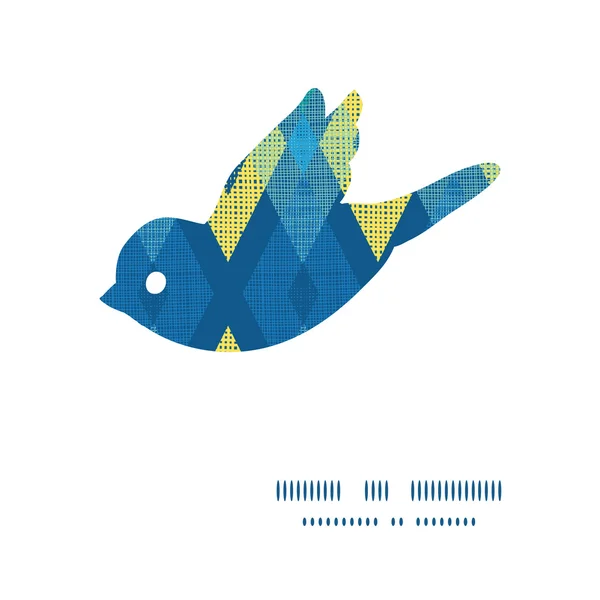 Marco de patrón de silueta de pájaro de diamante ikat de tela colorida vector — Archivo Imágenes Vectoriales