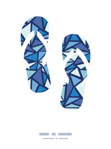 Vector abstract ice chrystals flip flops silhouettes pattern frame — Stock Vector