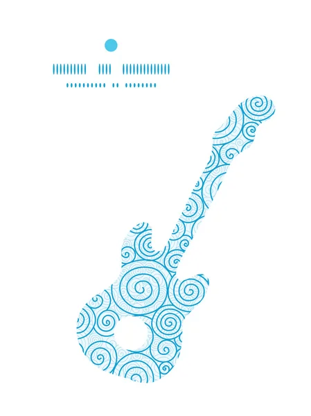 Vector abstract swirls guitar music silhouette pattern frame — Stock Vector