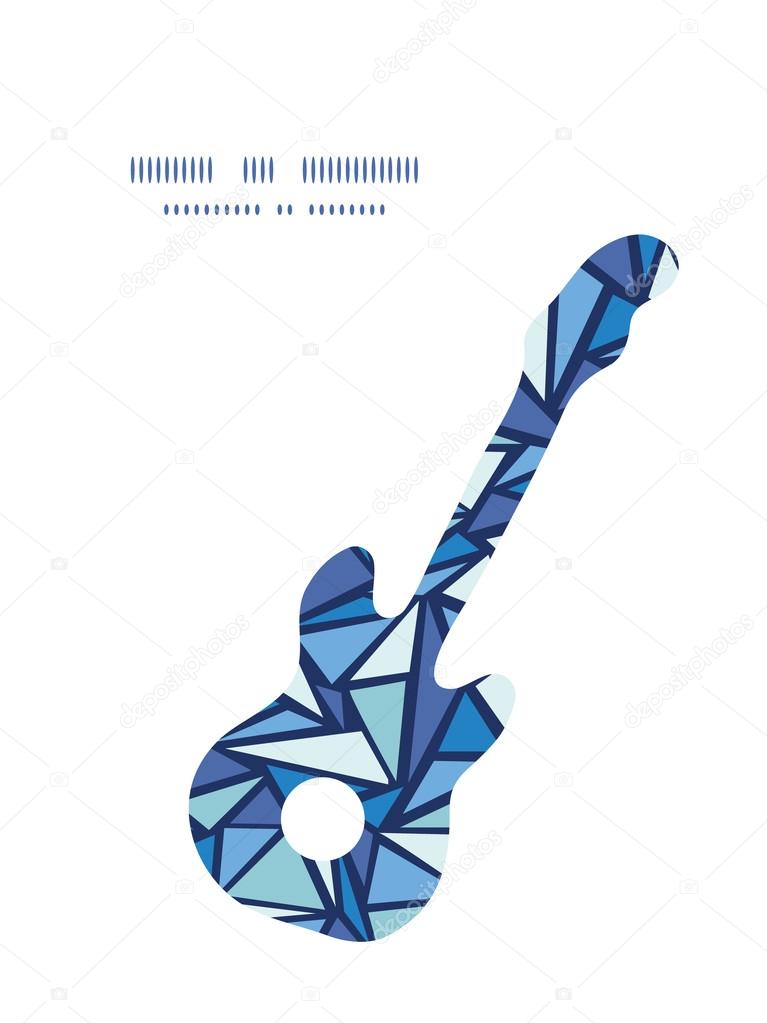 Vector abstract ice chrystals guitar music silhouette pattern frame