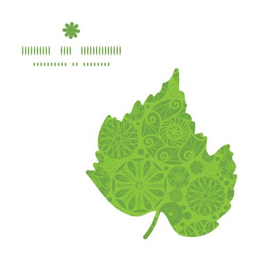 Vektör soyut yeşil ve beyaz daireler siluet tasarlamak çerçeve yaprak