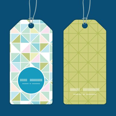 Set vektör renkli pastel üçgen doku kare desen dikey Etiketler