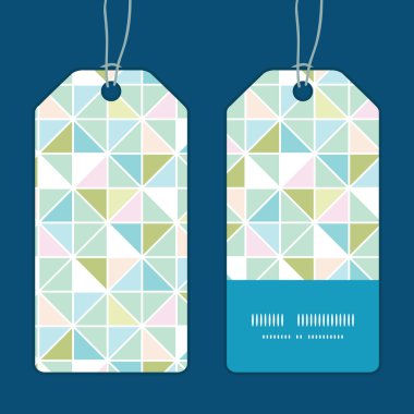 Vektör renkli pastel üçgen doku dikey şerit kare desen Etiketler ayarla