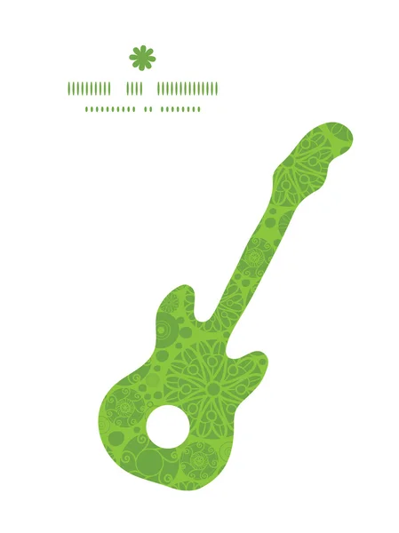 Vector abstract green and white circles guitar music silhouette pattern frame — Stock Vector