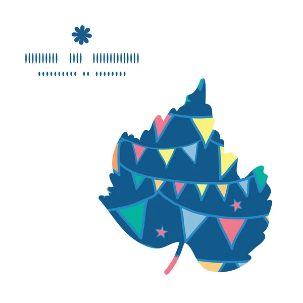 Διάνυσμα πολύχρωμο doodle bunting σημαίες σιλουέτα μοτίβο πλαίσιο leaf — Διανυσματικό Αρχείο