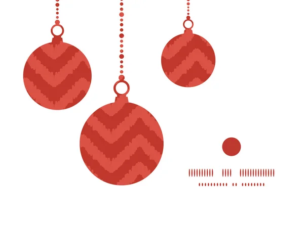 Vector färgglada ikat chevron Christmas Ornament silhuetter mönster ram adresskortsmallen — Stock vektor