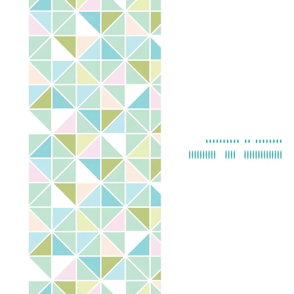 Vector colorful pastel triangle texture vertical frame seamless pattern background — Stock Vector