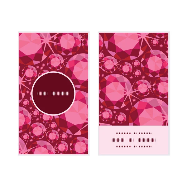 Vector ruby vertical round frame pattern business cards set — Stock Vector