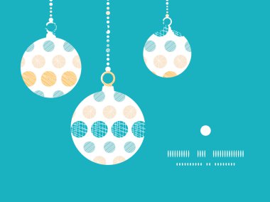 Vektör doku daireler çizgili soyut Noel süsler siluetleri desen çerçeve kartı şablonu