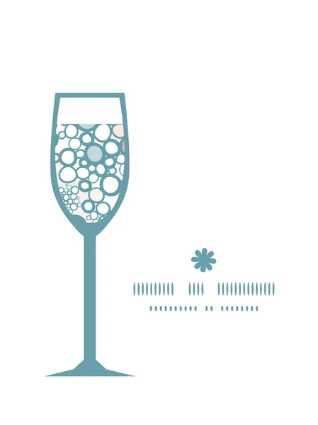 ベクトル カラフルな泡ワイン グラス シルエット パターン フレーム — ストックベクタ