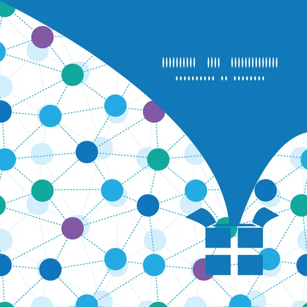 Vector conectado puntos Navidad regalo caja silueta patrón marco tarjeta plantilla — Archivo Imágenes Vectoriales