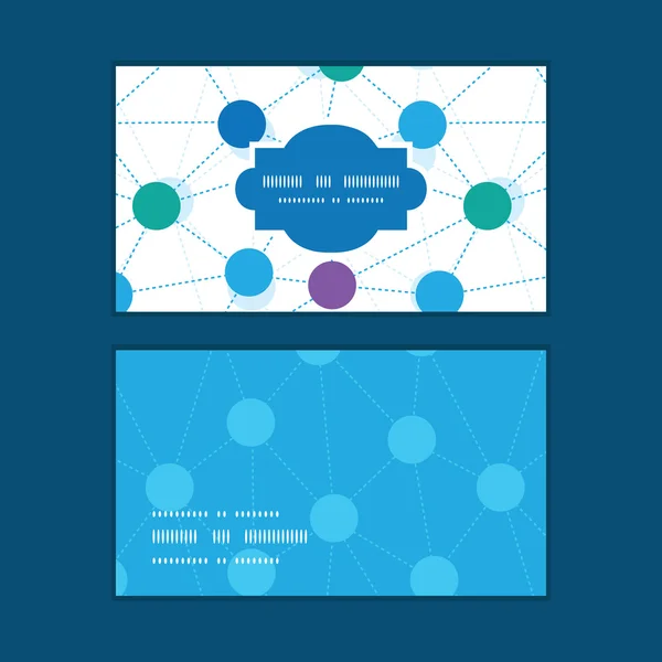 Ensemble de cartes de visite de modèle de cadre horizontal à points connectés vectoriels — Image vectorielle