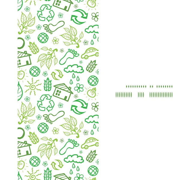 Vector ecology symbols vertical frame seamless pattern background — Stock Vector