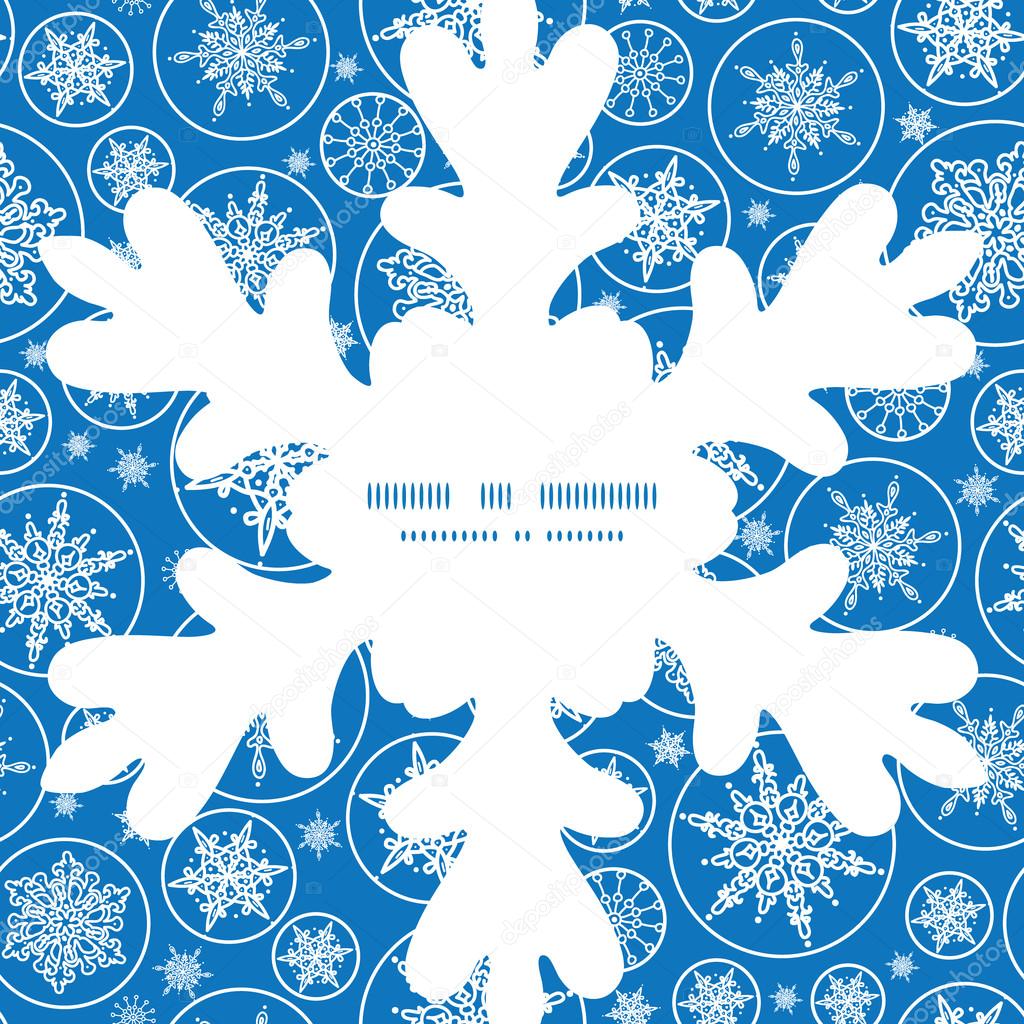 Vector falling snowflakes Christmas snowflake silhouette pattern frame card template