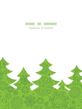 Vector abstract green and white circles Christmas tree silhouette pattern frame card template clipart