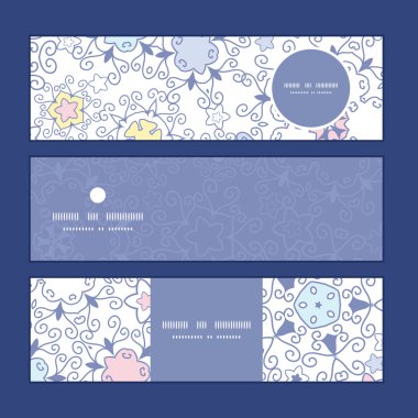 Desen arka plan vektör süs soyut swirls yatay Banner ayarla