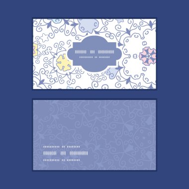 Yatay Çerçeve desen kartvizit set vektör süs soyut swirls