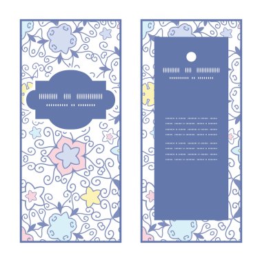 Dikey Çerçeve desen davetiye tebrik kartları set vektör süs soyut swirls