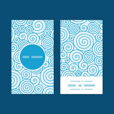 Vektör soyut dikey yuvarlak kare desen kartvizit kümesi swirls