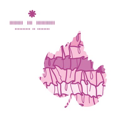 Vektör pembe fırfır kumaş çizgili yaprak siluet tasarlamak çerçeve