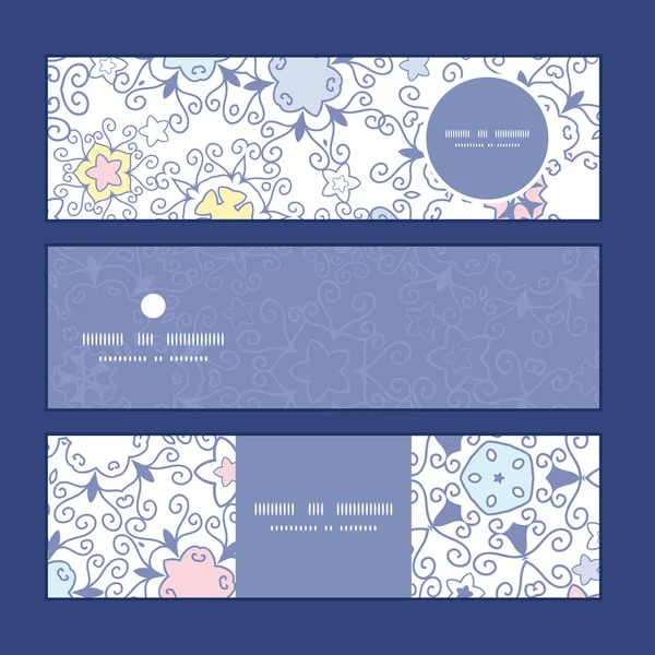 Desen arka plan vektör süs soyut swirls yatay Banner ayarla