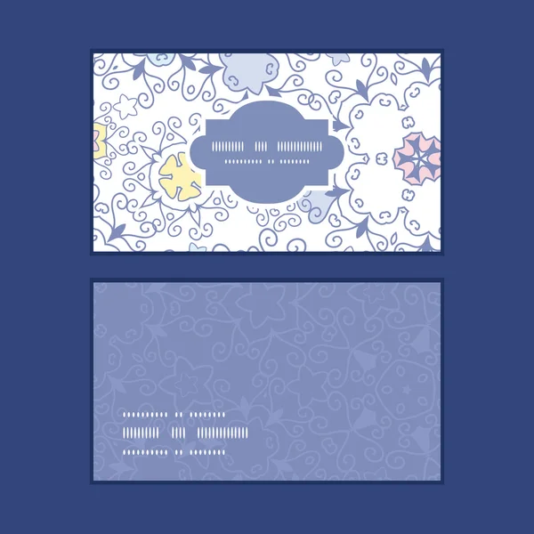 Yatay Çerçeve desen kartvizit set vektör süs soyut swirls