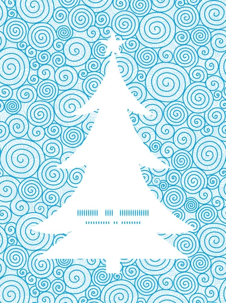 Vektorové abstraktní víří vánoční stromeček silueta vzorem rám kartu šablona — Stockový vektor