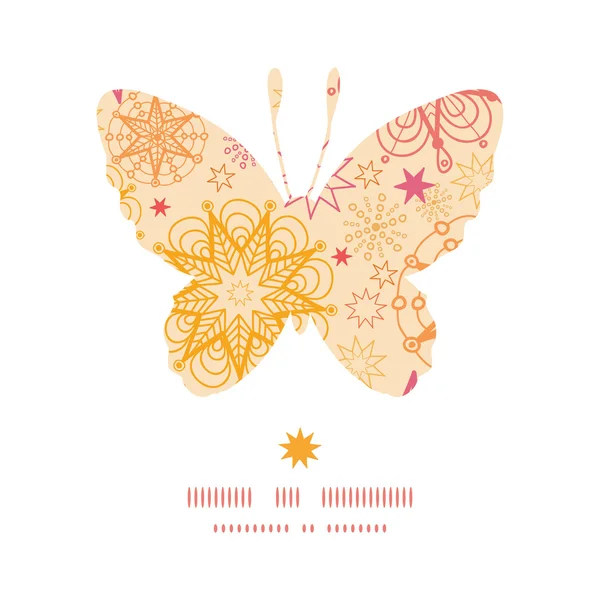 Vector warme sterren butterfly silhouet patroon frame — Stockvector