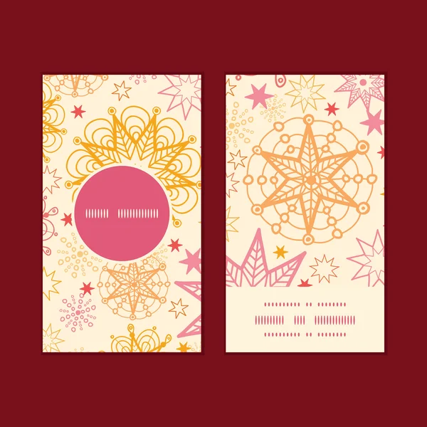 Dikey yuvarlak kare desen kartvizit kümesi sıcak vektör yıldız