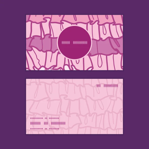 Διάνυσμα ροζ σούφρα ύφασμα ρίγες κάθετες γύρος πλαισίων μοτίβο σύνολο επαγγελματικές κάρτες — Διανυσματικό Αρχείο