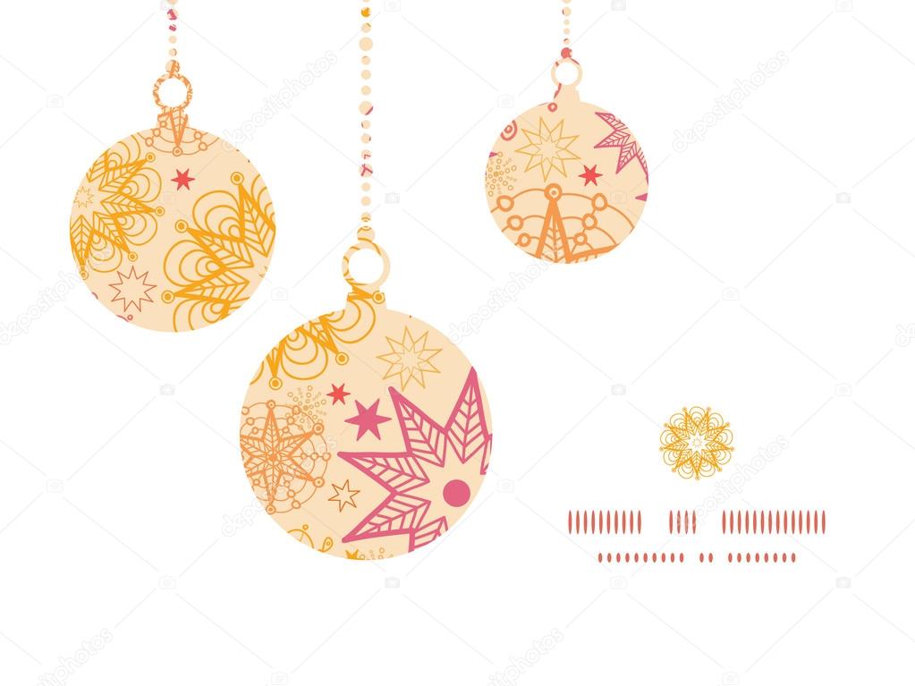 Vector warm stars Christmas ornaments silhouettes pattern frame card template