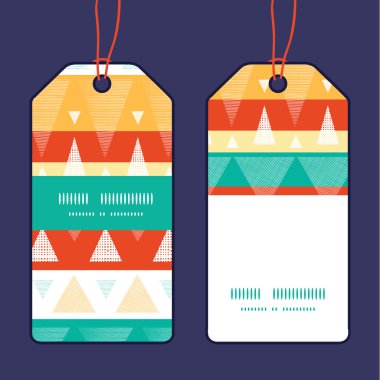 Vektör canlı ikat çizgili dikey şerit kare desen Etiketler ayarla