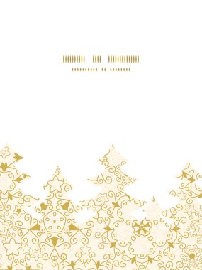 Vektör soyut eski kağıt doku Noel ağacı siluet desen çerçeve kartı şablonu swirls