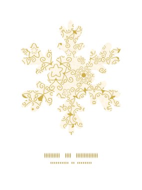 Vektör soyut eski kağıt doku Noel kar tanesi siluet desen çerçeve kartı şablonu swirls