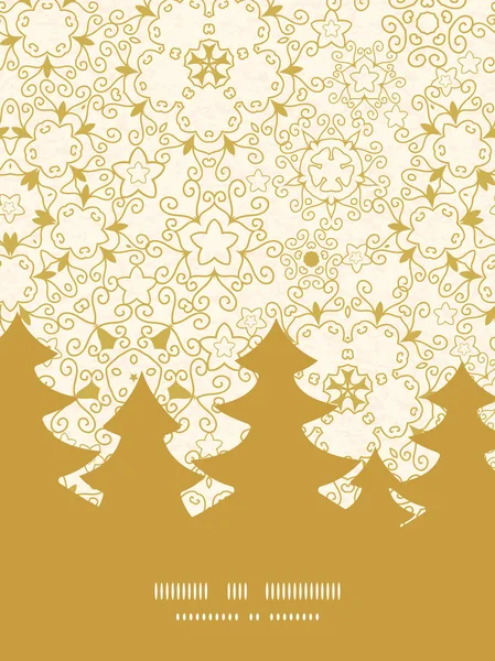 Vector abstracto remolinos papel viejo textura árbol de Navidad silueta patrón marco tarjeta plantilla — Archivo Imágenes Vectoriales