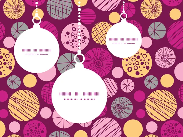 Vector abstracte textuur bubbels Kerst ornamenten silhouetten patroon frame kaartsjabloon — Stockvector