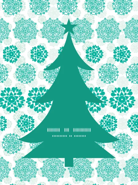 Vector abstracto verde decorativo círculos estrellas rayas árbol de Navidad silueta patrón marco tarjeta plantilla — Archivo Imágenes Vectoriales