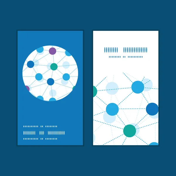 矢量连接的点垂直圆框架模式名片集 — 图库矢量图片