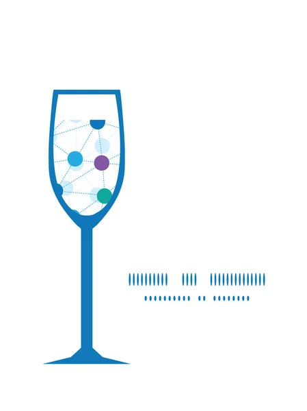Vector connected dots wine glass silhouette pattern frame — Stock Vector