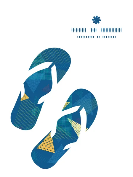 Abstracte structuur vector driehoeken flip flops silhouetten patroon frame — Stockvector