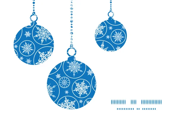 Vector vallende sneeuwvlokken Kerst ornamenten silhouetten patroon frame kaartsjabloon — Stockvector