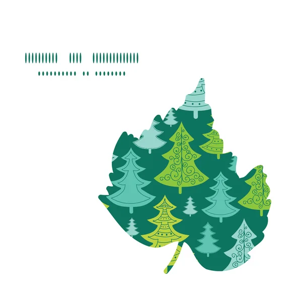 Bomen van vector vakantie Kerstmis blad silhouet patroon frame — Stockvector