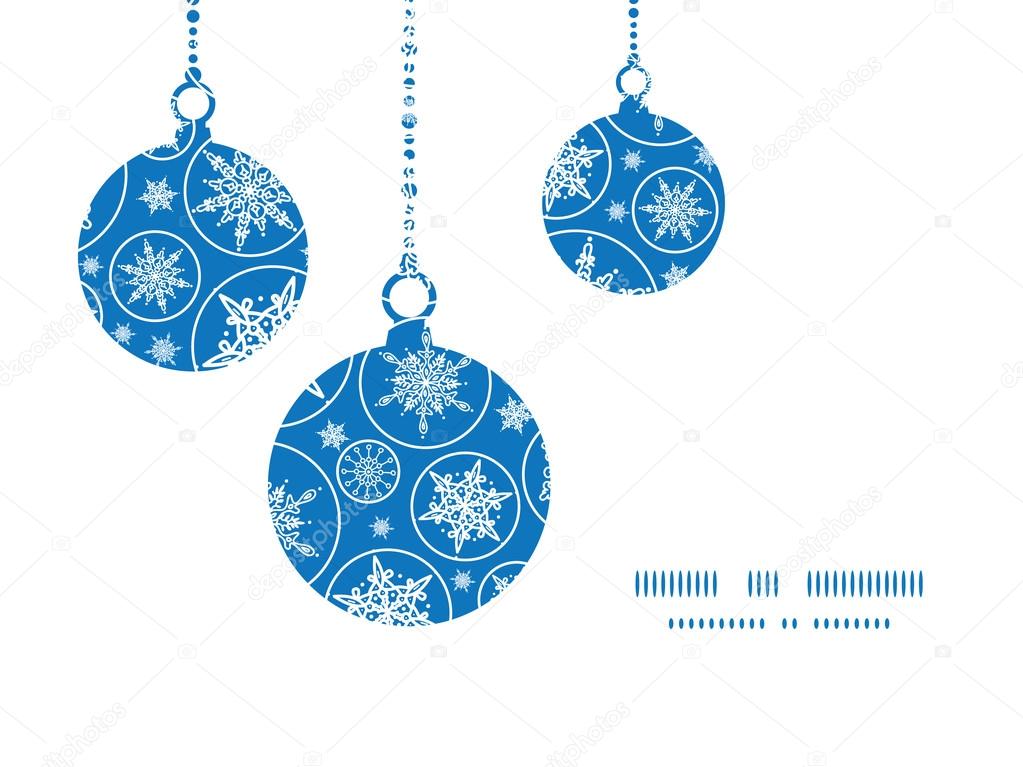 Vector falling snowflakes Christmas ornaments silhouettes pattern frame card template