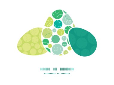 Vektör soyut yeşil daireler üç Paskalya yortusu yumurta sillhouettes kare kartı şablon eşleme