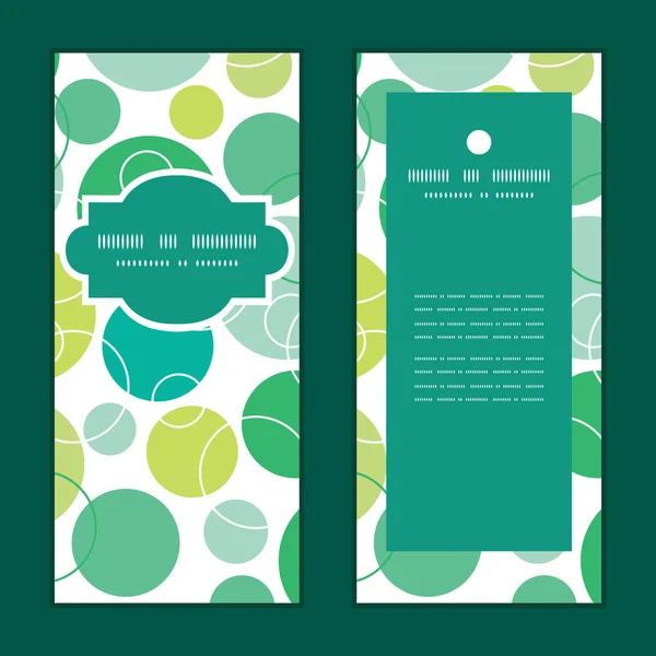 Vector abstract green circles vertical frame pattern invitation greeting cards set — Stock Vector