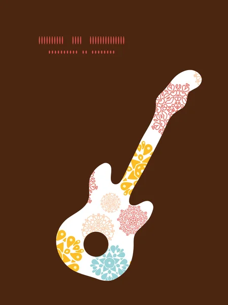 Vector círculos decorativos abstractos estrellas guitarra música silueta patrón marco — Archivo Imágenes Vectoriales