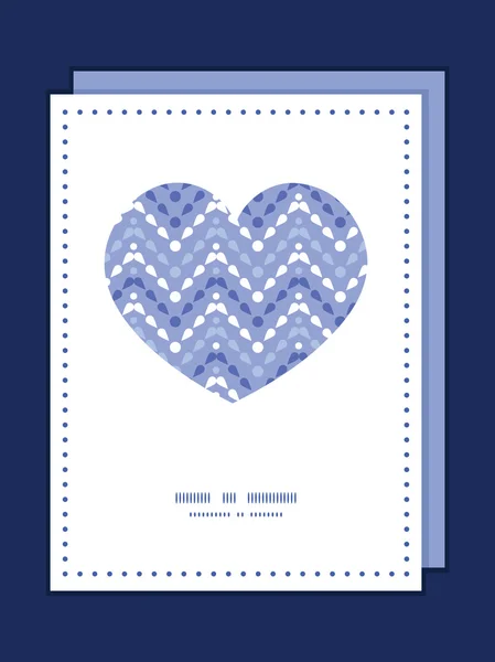 Vector paarse druppels chevron hart symbool frame patroon uitnodiging wenskaartsjabloon — Stockvector