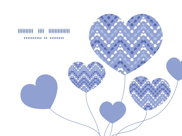 Vector púrpura gotas chevron corazón símbolo marco patrón invitación tarjeta de felicitación plantilla — Vector de stock